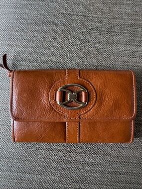 DKNY Leather Wallet with Gold-Tone Logo